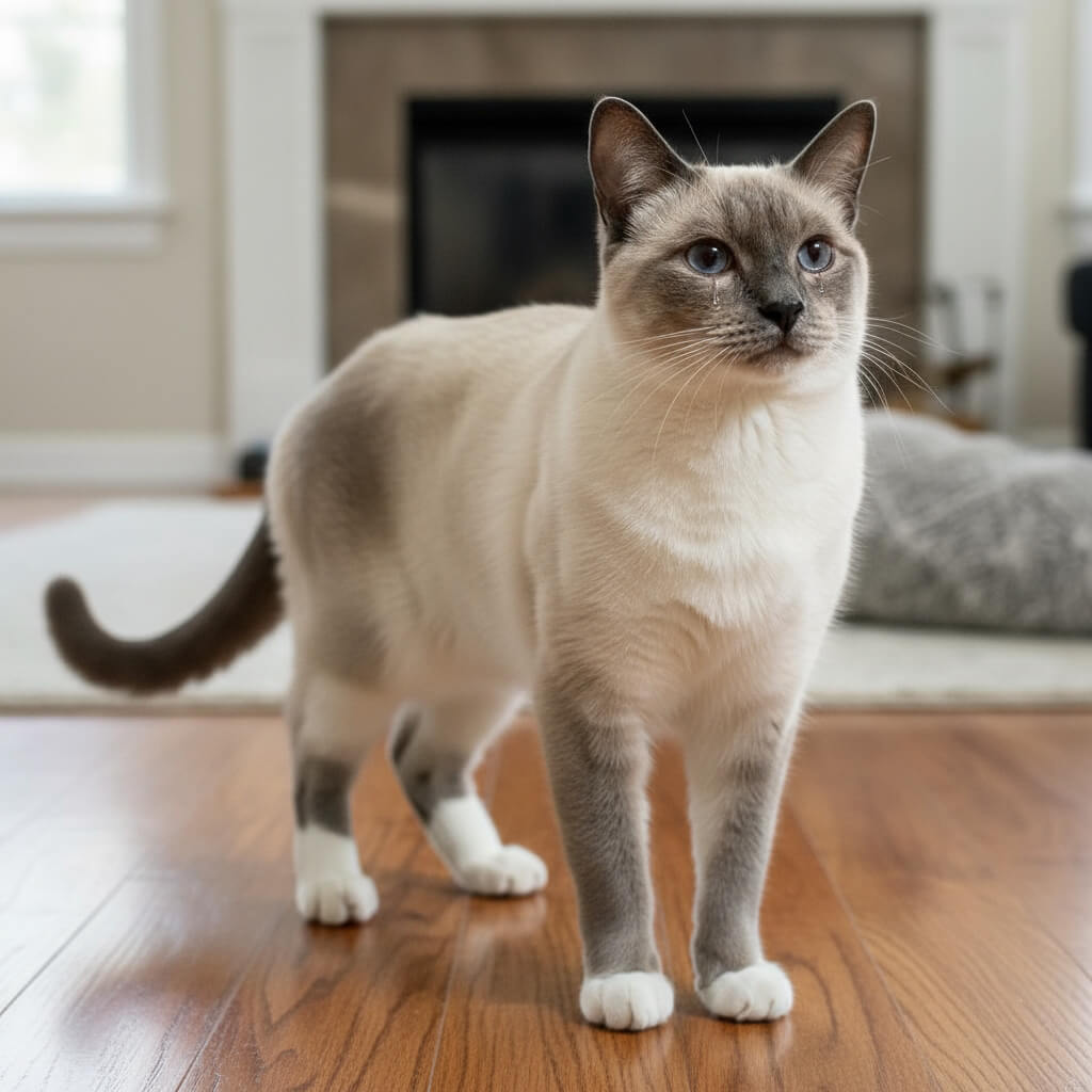 Почему слезятся глаза у кошки