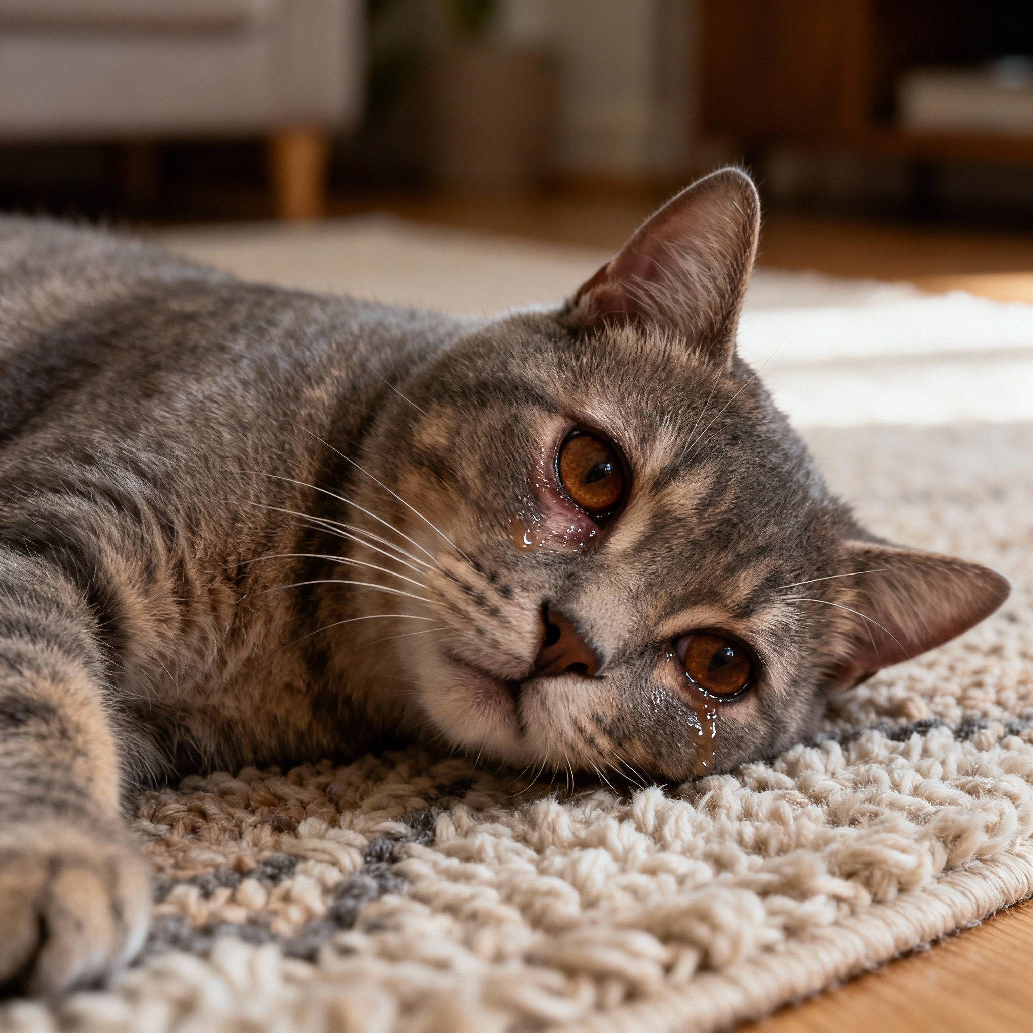 Гнойные слезы у кошки