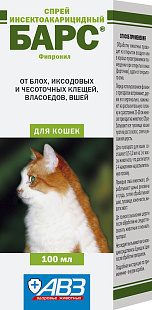 Спрей инсектоакарицидный "Барс" для кошек 100мл