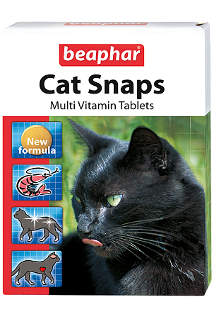 Беафар Витамины д/кошек «Cat snaps»,  75 т.