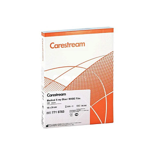 Пленка мед. рентгеновская 18*24 100штук/уп. СИНЯЯ Carestream Пленка мед. рентгеновская 18*24 100штук/уп. СИНЯЯ Carestream