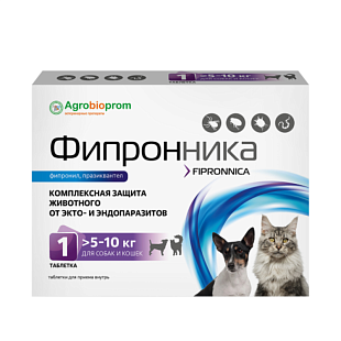 ПЧЕЛОДАР Фипронника для собак и кошек >5-10кг мг/табл (1 таблетки в блистере) ПЧЕЛОДАР Фипронника для собак и кошек >5-10кг мг/табл (1 таблетки в блистере)