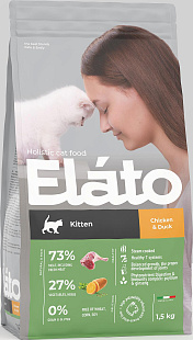 ЭЛАТО Elato Holistic корм для котят с курицей и уткой, 1,5кг