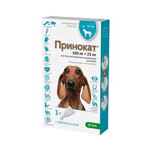 Принокат® 100 мг раствор для наружного применения (капли на холку) для собак весом 4-10 кг