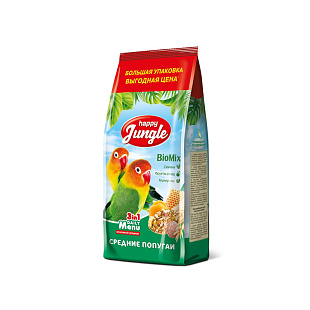 Корм Happy Jungle для средних попугаев 900 г