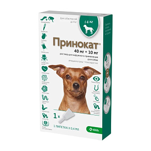 Принокат® 40 мг раствор для наружного применения (капли на холку) для собак весом до 4 кг