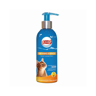 Клини Питание и блеск Шамп-конд для короткош кошек 200мл