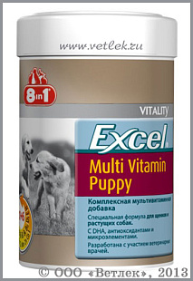 8in1 Excel Мультивитамины д/щенков 100 табл./185 ml