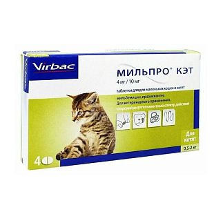 Мильпро кэт (для котят), 4 таблетки Мильпро кэт (для котят), 4 таблетки