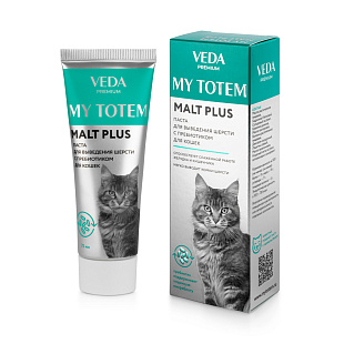 Май Тотем Мальт Плюс паста для выведения шерсти с пребиотиком, для кошек
