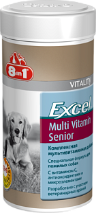 8in1 Excel Мультивитамины д/пожилых собак 70 табл./250 ml