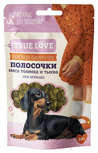 ПОЛОСКИ мясо теленка и тыква 50 гр TRUE LOVE