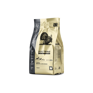 ДОКТРИН Сухой полнорационный корм FRESH MEAT для щенков средних  и крупных  пород с индейкой 0,8кг