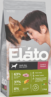 ЭЛАТО Elato Holistic корм для взрослых собак мелких пород с ягненком и олениной, 2кг