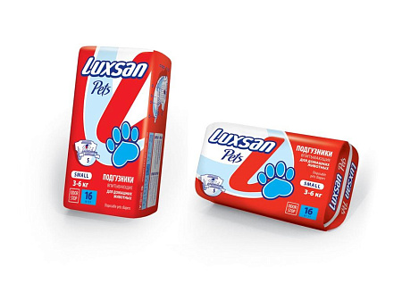 Подгузник д/жив-х 3-6кг LUXSAN Small 16шт/уп
