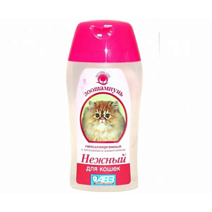 Зоошампунь "НЕЖНЫЙ" гипоаллергенный с хитозаном и аллантоином для кошек, 180 мл Зоошампунь "НЕЖНЫЙ" гипоаллергенный с хитозаном и аллантоином для кошек, 180 мл