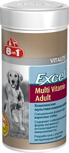 8in1 Excel Мультивитамины д/взрослых собак 70 табл./250 ml