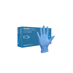 Перчатки НИТРИЛОВЫЕ см. н/ст. разм. 5-6 XS №200 н/опудр. СИНИЕ  MERCATOR MEDICAL