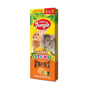 Палочки д/мелк.грызунов мед и фрукты HJ 3 шт 90 гр