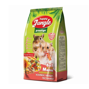 Корм Happy Jungle для хомяков, мышей и песчанок Престиж 500г
