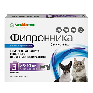 ПЧЕЛОДАР Фипронника для собак и кошек >5-10кг мг/табл (3 таблетки в блистере) ПЧЕЛОДАР Фипронника для собак и кошек >5-10кг мг/табл (3 таблетки в блистере)