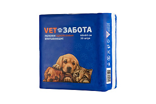 Пеленки впитывающие VETЗАБОТА basic 60х60 №30