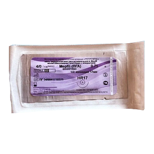 Полигликолид MEPFIL атр.№4/0 0,75м HS17 реж. Полигликолид MEPFIL атр.№4/0 0,75м HS17 реж.